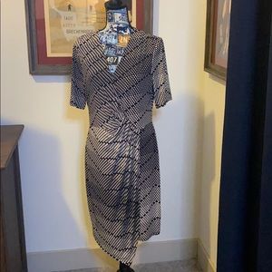 Black and white draped banana republic dressed